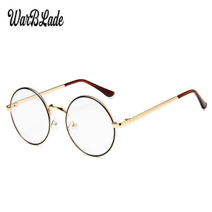 WarBLade 2023 round nerd glasses clear lens unisex gold round metal frame glasses optical men women eyeglass frame fake glasses
