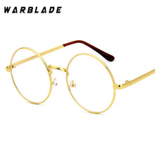 Load image into Gallery viewer, WarBLade 2023 round nerd glasses clear lens unisex gold round metal frame glasses optical men women eyeglass frame fake glasses