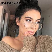 Load image into Gallery viewer, WarBLade Band Glasses Alloy Gold Frame Glasses Classic Optics Eyeglasses Transparent Clear Lens Women Men Fake Glasses Female
