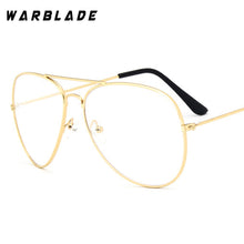 Load image into Gallery viewer, WarBLade Band Glasses Alloy Gold Frame Glasses Classic Optics Eyeglasses Transparent Clear Lens Women Men Fake Glasses Female