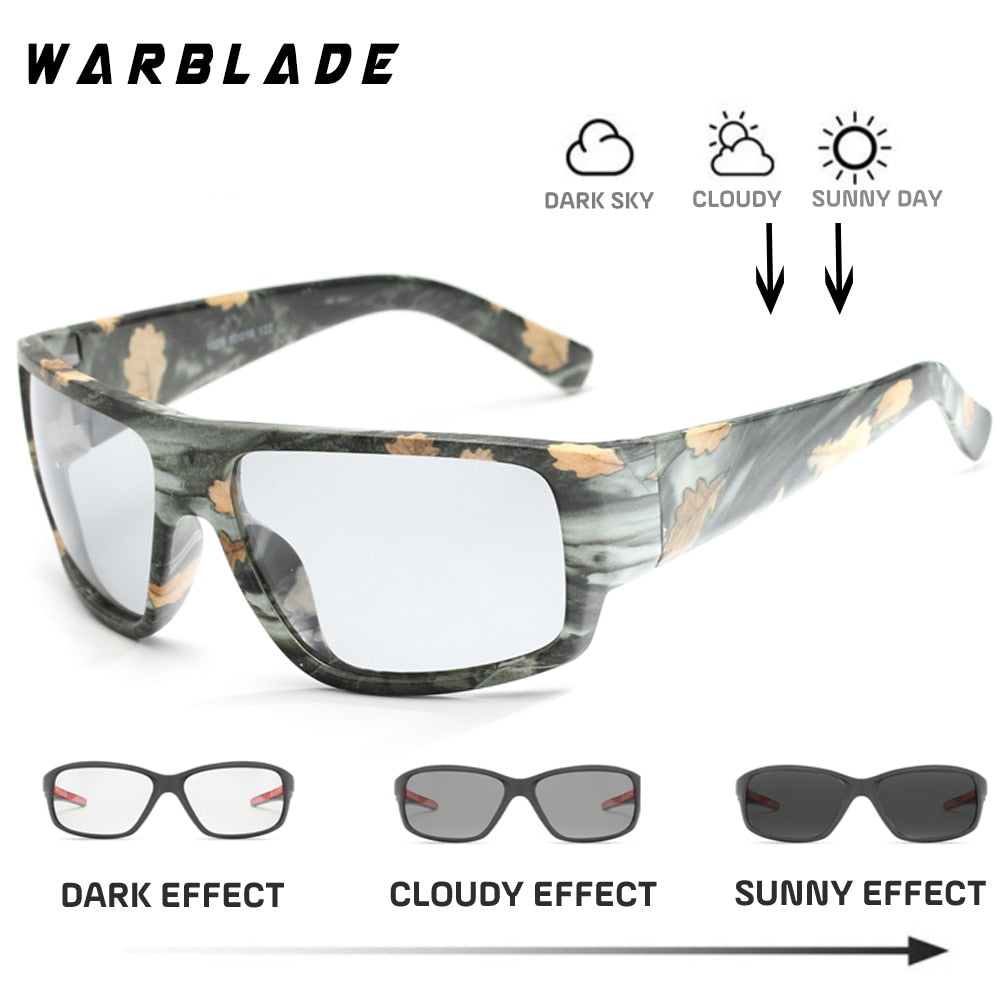 WarBLade Guida Occhiali da sole fotocromatici Uomo Polarizzati Camaleonte Scolorimento Occhiali da sole Uomo Occhiali antiriflesso Gafes de sol 
