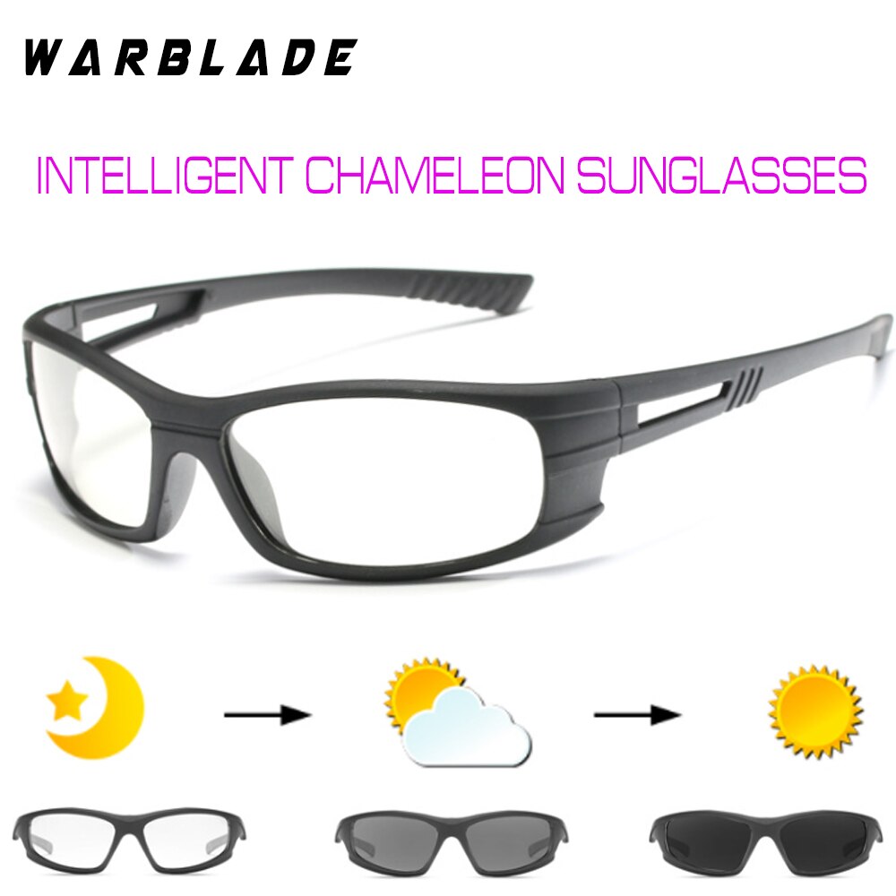 WarBLade Intelligent Photochromic Sunglasses Men Driving Anti-Glare Polarized Sunglasses Chameleon Discoloration Sun glasses