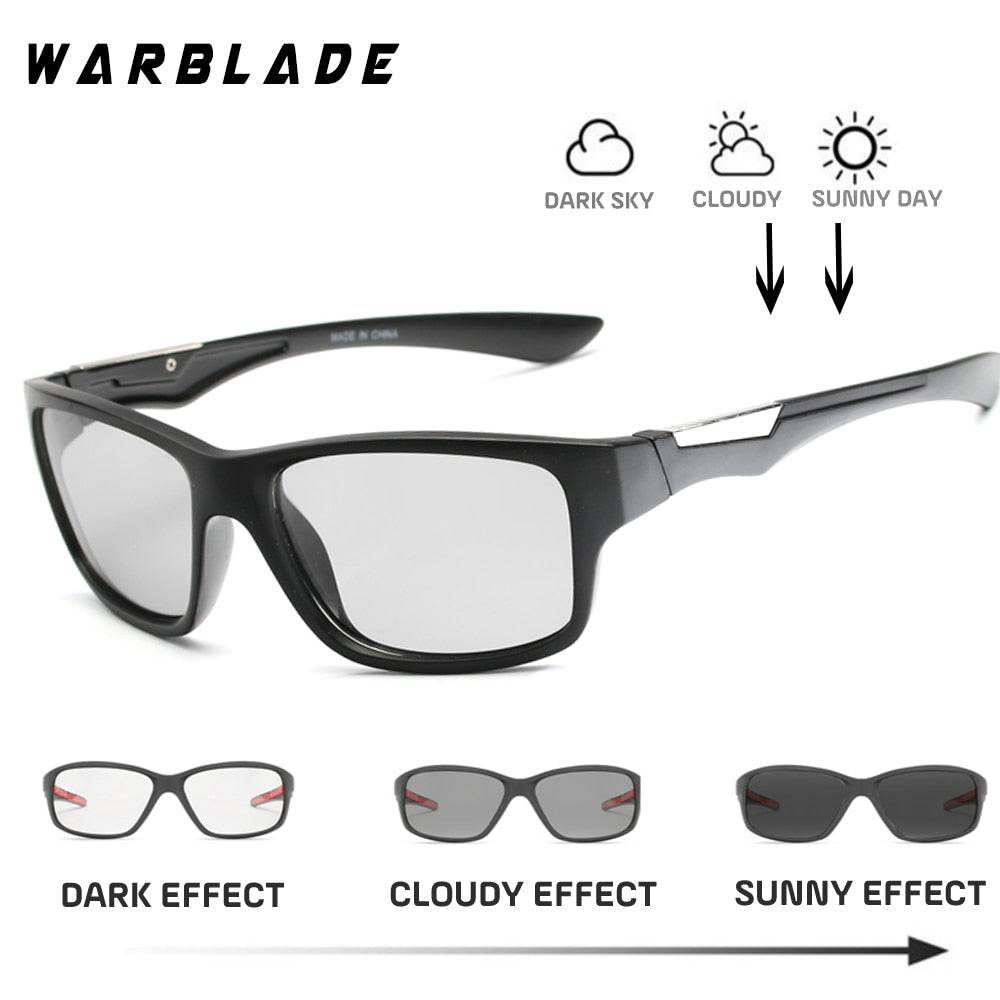 WarBLade Polarized Photochromic Sunglasses For Men Day Night Driving Goggles Sun Glasses Chameleon Discoloration Sunglasses