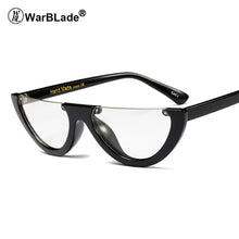 Load image into Gallery viewer, Unique Half Frame Women Cat Eye Sunglasses Brand Designer Fashion Ladies Pink Tint/Clear Lens Shades  Hot