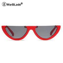 Load image into Gallery viewer, Unique Half Frame Women Cat Eye Sunglasses Brand Designer Fashion Ladies Pink Tint/Clear Lens Shades  Hot