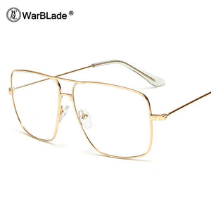 Vintage Gold Metal Frame Eyeglasses Mens Womens Sun glasses Retro Square Optical Lens Eyewear Nerd Clear Lens Glasses