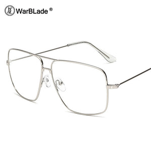 Vintage Gold Metal Frame Eyeglasses Mens Womens Sun glasses Retro Square Optical Lens Eyewear Nerd Clear Lens Glasses
