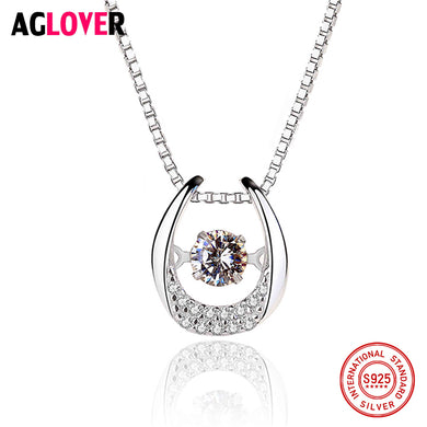 Accessori da sposa Ruota la pietra danzante CZ Collane e pendenti in argento sterling 925 Gioielli di moda Regalo della mamma per le donne 