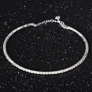 Wedding Bridal Choker Multi-lay Row Rhinestone Crystal Necklace Silver Plated Jewelry for Women Necklaces Elegant Girl Love Gift