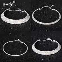 Load image into Gallery viewer, Wedding Bridal Choker Multi-lay Row Rhinestone Crystal Necklace Silver Plated Jewelry for Women Necklaces Elegant Girl Love Gift