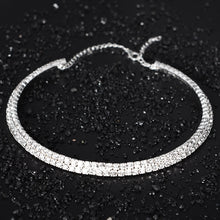 Load image into Gallery viewer, Wedding Bridal Choker Multi-lay Row Rhinestone Crystal Necklace Silver Plated Jewelry for Women Necklaces Elegant Girl Love Gift