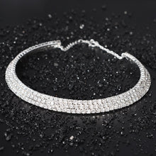Load image into Gallery viewer, Wedding Bridal Choker Multi-lay Row Rhinestone Crystal Necklace Silver Plated Jewelry for Women Necklaces Elegant Girl Love Gift