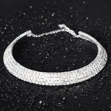 Load image into Gallery viewer, Wedding Bridal Choker Multi-lay Row Rhinestone Crystal Necklace Silver Plated Jewelry for Women Necklaces Elegant Girl Love Gift