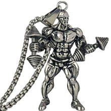 Load image into Gallery viewer, Weightlifting Pendant Necklace Long Chain Muscle Men Sport Fitness Hop Fashion Jewelry For Male Dropshipping Lover Gifts New
