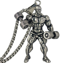 Load image into Gallery viewer, Weightlifting Pendant Necklace Long Chain Muscle Men Sport Fitness Hop Fashion Jewelry For Male Dropshipping Lover Gifts New