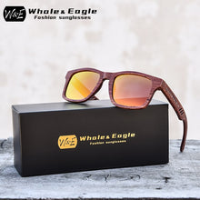 Load image into Gallery viewer, Whale&amp;Eagle Red-rose Wood Polarized Sunglasses Sun Glasses for Men Women Red Cool Coated Lens Handmade Brand UV400