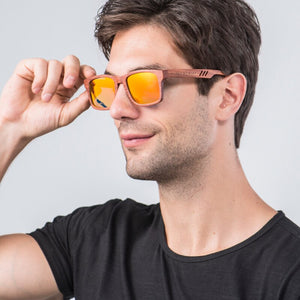 Whale&Eagle Red-rose Wood Polarized Sunglasses Sun Glasses for Men Women Red Cool Coated Lens Handmade Brand UV400