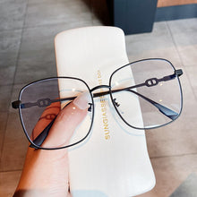 Load image into Gallery viewer, White Pink Alloy Anti-blue Light Women&#39;s Computer Eyeglasses Black Pink Square Clear Glasses Frame Female Square Eyewear