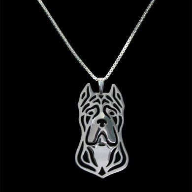 Wholesale 2018 Fashion Ladies' Silver Plated Pendant Necklaces Lovers' Metal Cane Corso (cropped ears) Necklaces Drop Shipping