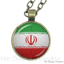 Load image into Gallery viewer, Wholesale 25MM Glass Dome Handmade Necklace Football National Flag Logo Pendant Necklace Football Country Hang Necklaces