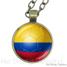 Load image into Gallery viewer, Wholesale 25MM Glass Dome Handmade Necklace Football National Flag Logo Pendant Necklace Football Country Hang Necklaces