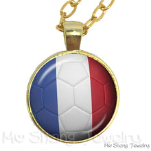 Load image into Gallery viewer, Wholesale 25MM Glass Dome Handmade Necklace Football National Flag Logo Pendant Necklace Football Country Hang Necklaces