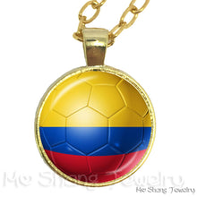 Load image into Gallery viewer, Wholesale 25MM Glass Dome Handmade Necklace Football National Flag Logo Pendant Necklace Football Country Hang Necklaces