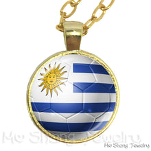 Load image into Gallery viewer, Wholesale 25MM Glass Dome Handmade Necklace Football National Flag Logo Pendant Necklace Football Country Hang Necklaces