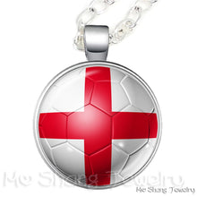 Load image into Gallery viewer, Wholesale 25MM Glass Dome Handmade Necklace Football National Flag Logo Pendant Necklace Football Country Hang Necklaces
