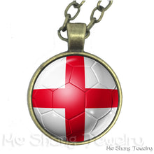 Load image into Gallery viewer, Wholesale 25MM Glass Dome Handmade Necklace Football National Flag Logo Pendant Necklace Football Country Hang Necklaces