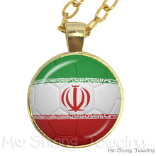 Load image into Gallery viewer, Wholesale 25MM Glass Dome Handmade Necklace Football National Flag Logo Pendant Necklace Football Country Hang Necklaces