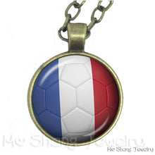 Load image into Gallery viewer, Wholesale 25MM Glass Dome Handmade Necklace Football National Flag Logo Pendant Necklace Football Country Hang Necklaces