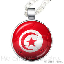 Load image into Gallery viewer, Wholesale 25MM Glass Dome Handmade Necklace Football National Flag Logo Pendant Necklace Football Country Hang Necklaces