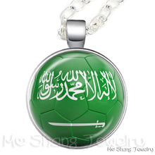 Load image into Gallery viewer, Wholesale 25MM Glass Dome Handmade Necklace Football National Flag Logo Pendant Necklace Football Country Hang Necklaces