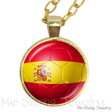 Load image into Gallery viewer, Wholesale 25MM Glass Dome Handmade Necklace Football National Flag Logo Pendant Necklace Football Country Hang Necklaces