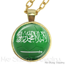 Load image into Gallery viewer, Wholesale 25MM Glass Dome Handmade Necklace Football National Flag Logo Pendant Necklace Football Country Hang Necklaces