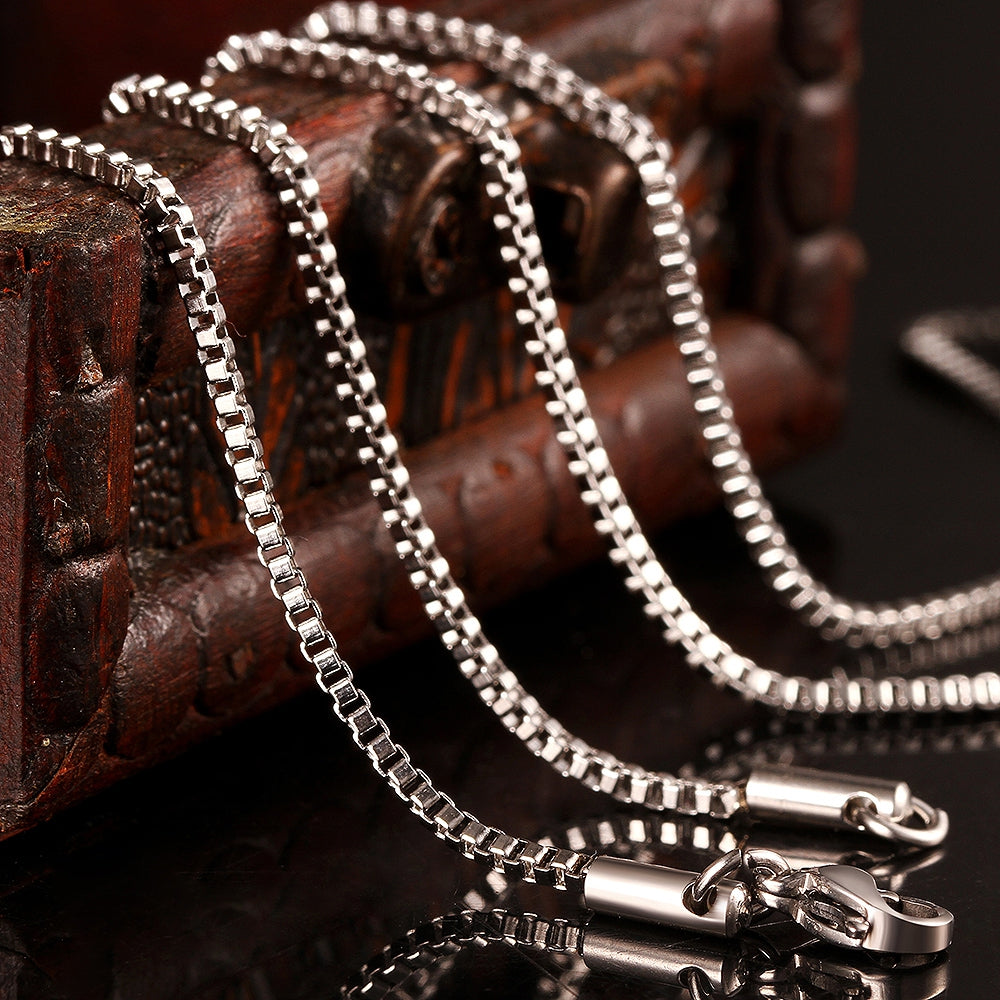 Wholesale 316L Stainless Steel 1.1MM Box Chain Necklace Fashion Accessories for Women Fit Pendant Titanium Steel Jewelry