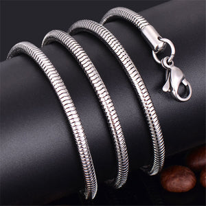 Wholesale 316L Stainless Steel Snake Chain Necklace 0.9MM 2MM 16-28inches Fashion Jewelry for Men and Women Fit Pendant