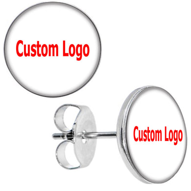 Wholesale Custom Stud Earrings Ear Studs Picture Logo Earring Cheaters 10*0.7mm ZCST-225