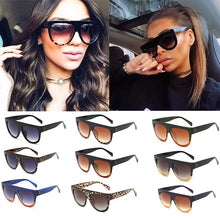 Load image into Gallery viewer, Cute Womens Shades black oversized sunglasses women Vintage Summer Square Flat Top Sunglasses Unisex Bulk Glasses