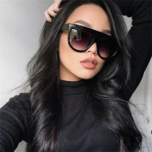 Load image into Gallery viewer, Cute Womens Shades black oversized sunglasses women Vintage Summer Square Flat Top Sunglasses Unisex Bulk Glasses