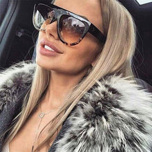 Load image into Gallery viewer, Cute Womens Shades black oversized sunglasses women Vintage Summer Square Flat Top Sunglasses Unisex Bulk Glasses