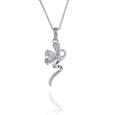 Wholesale Fashion White Gold-Color White CZ Stylish Pendant Necklace