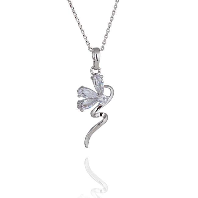 Wholesale Fashion White Gold-Color White CZ Stylish Pendant Necklace
