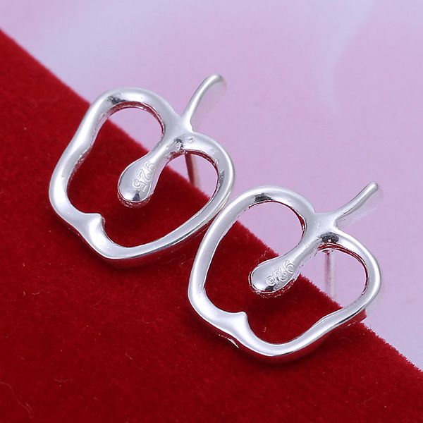 Wholesale High Quality Jewelry 925 jewelry silver plated Apple Shaped Earrings for Women best gift SMTE145