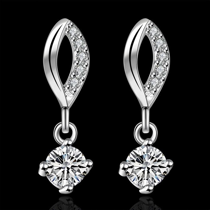 Wholesale High Quality Jewelry 925 jewelry silver plated Mouth white stone Earrings for Women best gift SMTE509