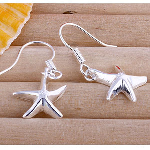 Wholesale High Quality Jewelry 925 jewelry silver plated Seastar Earrings for Women best gift SMTE090