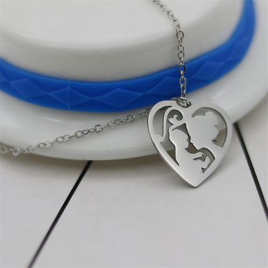 Wholesale Mother and Baby Necklace Trendy Style Stainless Steel Mother's D Pendant Necklace Jewellery Mother Gift