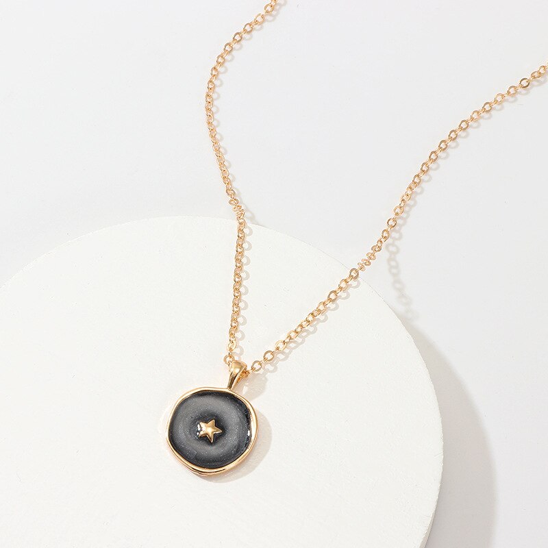 New Arrive Necklace For Women Brinco Heart Moon Star Lightning Oil Drip Fashion Jewelry Accessories Necklace