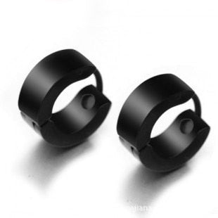 Wholesale New Fashion Mens Jewelry Black Titanium Stainless Steel Stud Earrings For Men x4348